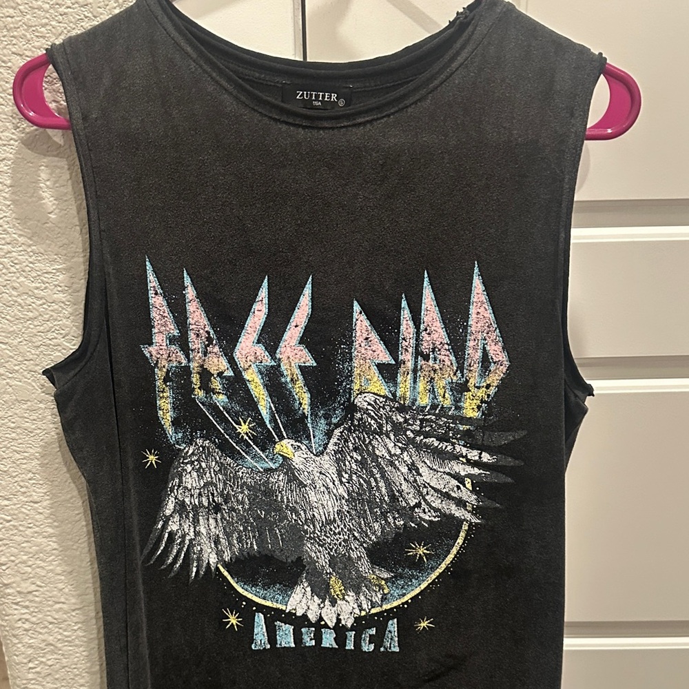 Black Zutter  Graphic Eagle Tank Top for women long dress